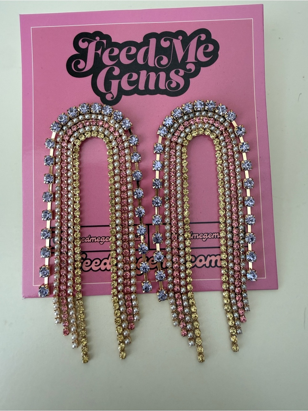 Feed Me Gems Purple Pixi Dust Rainbow Earrings- Women Accessories - Picture 2 of 3